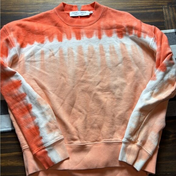 Proenza Schouler White Label Orange Tie Dye Sweatshirt Sz S - Picture 1 of 11